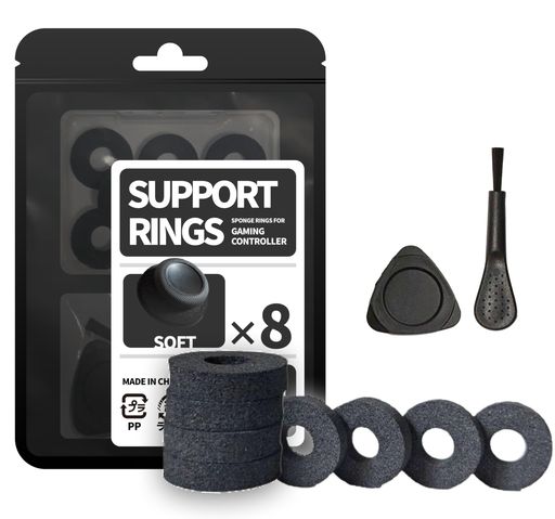 エイム向上FPSアシストリングソフト8個入り(素材:スポンジ/硬さ:ソフト/色:ブラック)forPS5PS4SwitchXbox他ゲームコントローラースティック