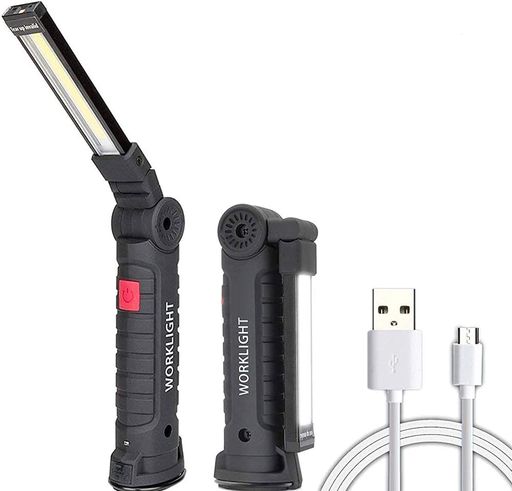 q-yuankmrfireLED作業灯ワークライト強力COBライト折り畳み式USB充電式マグネット付き日常応急照明/自動車整備/夜間作業(Large)