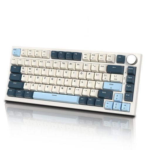 ATTACKSHARKK8575%ラピッドトリガーゲーミングキーボード磁気スイッチガスケットマウントホットスワップ対応アンチゴーストPBTキーキャップTKL82キーノブ付き有線TYPE-C接続WINDOWS、MAC