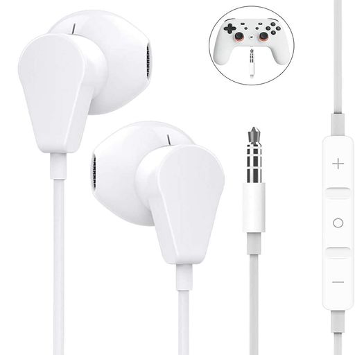 GEEKRIAゲーミングイヤホン有線3.5MMPCPLAYSTATIONS4スマホGOOOGLESTADIA新バージョンX-BOXONE等に対応マイクボリュームコントロール付き120CMホワイト
