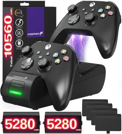FosmonDual2Max充電スタンドXboxSeriesX/S(2020)XboxOne/OneX/OneSElite対応コントローラー充電器(置くだけ充電...
