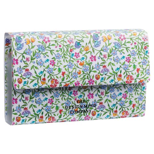 リヒトラブ通帳ケースホルダー型フラワーイメージ青D1184-8