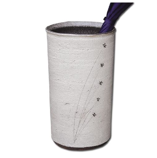 ヤマ庄陶器傘立てホワイトなど約奥26.0x幅20.0x高43.5cm信楽焼土ごよみ小花傘立