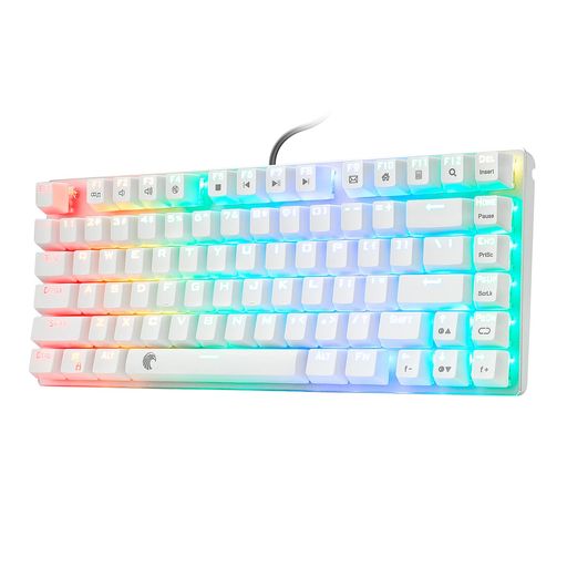 E元素ゲーミングキーボード81キー茶軸メカニカルキースイッチを採用RGB発光LEDバックライト付きコンパクト設計全キーロールオーバー対応英語配列USB有線高速反応WINDOWS/MACOS対応のオフィ…