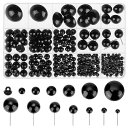 PHPANDAHALL255個セーフティアイクラフト用の目動物のぬいぐるみ用の黒い目ビーズの目鼻かぎ針編み用クラフトクマの目あみぐるみ用の鼻かぎ針編みテディベア動物のぬいぐるみ制作
