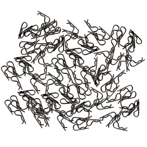 100パックブラックユニバーサルRCカーボディシェルピンRタイプクリップFor1/10スケールRedcatHPIHimoto..