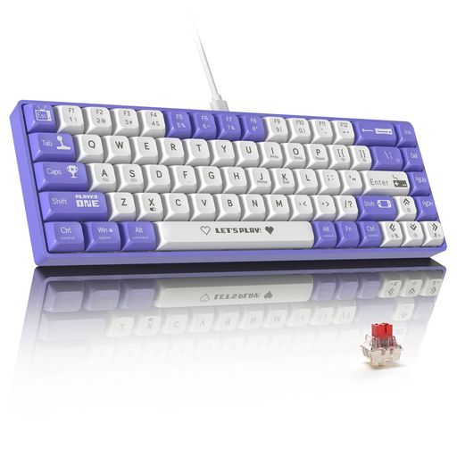 MAMBASNAKExAJAZZAK680有線ゲーミングキーボード赤軸軽量メカニカルキーボードホットスワップ対応小型68キーRGB照明ボール型キーキャップEVAサンドイッチWIN/MAC/ANDROID対応―紫 MAMBASNAKExAJAZZAK680有線ゲーミングキーボード赤軸軽量メカニカルキーボードホットスワップ対応小型68キーRGB照明ボール型キーキャップEVAサンドイッチWIN/MAC/ANDROID対応―紫