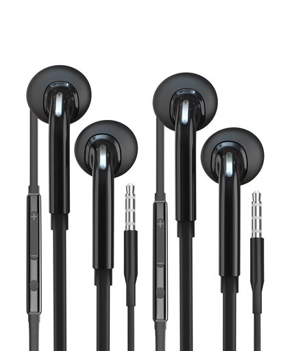 3.5mmオンラインイヤホン有線イヤフォン(2個セット)マイク付きイヤホンゲーミングイヤホンPCEarphonesノイズキャンセリングパソコン用ヘッドホンインナーイヤー型対応SamsungGalaxyS10eS10+S9+S8+S7