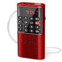 PRUNUSJ-328ラジオ小型高感度受信ミニFM76-108MHZ(AMありません)3.5MMイヤホンポート付き使いやすい小さい持ち運び便利携帯AUX、TFカード入力対応FM録音音楽録音内蔵バッテリー