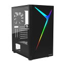 GAMDIASARGUSE4エリート大風量強化ガラスミドルタワーATXケース-120MMファン1個付属-広々とした内部-サイドパネル-7+3スロットGPUに対応-120MMファン3個取り付け可能-ブラック(2)