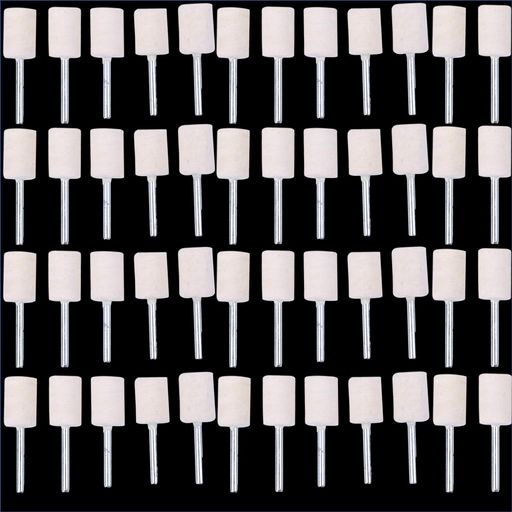 ルボナリエフェルトバフ50本バフリューターミニルーター用フェルト軸付き鏡面精密(円柱型3x10mm)