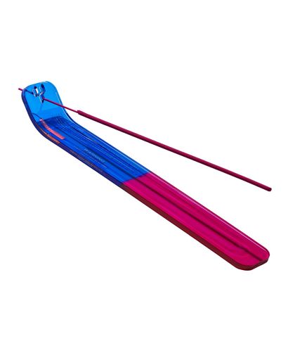 お香立てブルー&ピンクアクリルインセンスホルダー横置きフラッグカプセルプチギフト