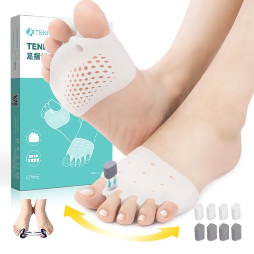 【8個スペーサー&トレーニングベルト付き】Tenicore足指広げる足指パッド足親指サポーター母趾・小趾サ..