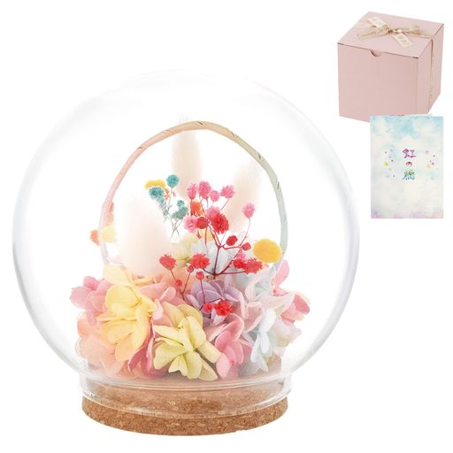 花まりかペットお供え花しゃぼん玉虹の橋のしおり付きプリザーブドフラワー仏花犬猫仏壇用お悔やみ花贈..