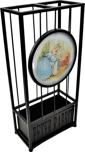 長く世界で愛されているピーターラビット絵本のアートガラスアイアン傘立て11x21x高さ44cmピーターとお..