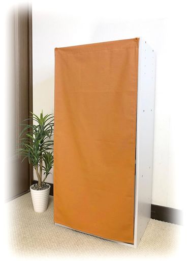 カラーボックスラックカバーカーテン目隠し和風無地シンプルつむぎ風カスリ調幅40x丈86cm(マスタードブ..