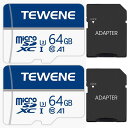 TEWENETFカード64GB2枚セットメモリーカードマイクロカード高性能超高速CLASS10A1規格UHS-IU3容量拡張耐低温/耐高温防水耐X線転送効率高め(2)