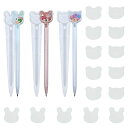ADOFUNシリコンモールド3個セットトペン形シリコンモールドウサギ猫熊流砂のペン中身がシャカシャカ動くUVレジン型鏡面仕上げレジンモールドかわいいレジンペンエ...