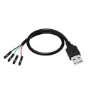 CERRXIANデュポンケーブルUSB2.0ケーブル0.3M3.3VアダプタケーブルTXRX信号4ピン0.1インチピッチシリアルポートUSB変換USB延長ケーブルUSBAオス-4PINメスFT232RLDUPONT4ピッチ(2)