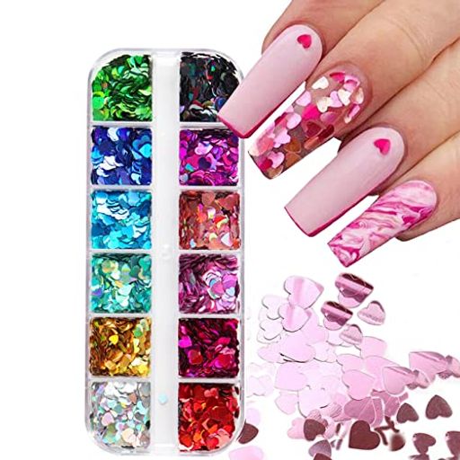 nalainaネイルパーツネイルグリッター12色グリッターハートネイルスパンコールスパンコール大容量タイプネイルアートDIYハンドメイド素材ネイルアート用品こんしょく nalainaネイルパーツネイルグリッター12色グリッターハートネイルスパンコールスパンコール大容量タイプネイルアートDIYハンドメイド素材ネイルアート用品こんしょく