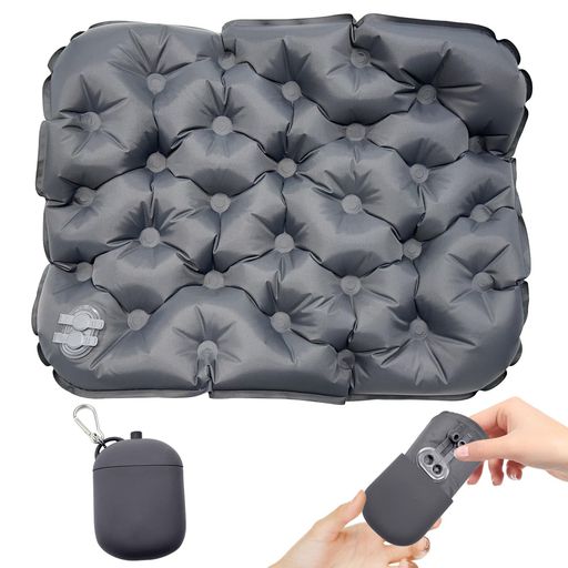 折りたたみマットエアー座布団シートエアークッションインフレータブルクッション5cm厚収納ケースが空..