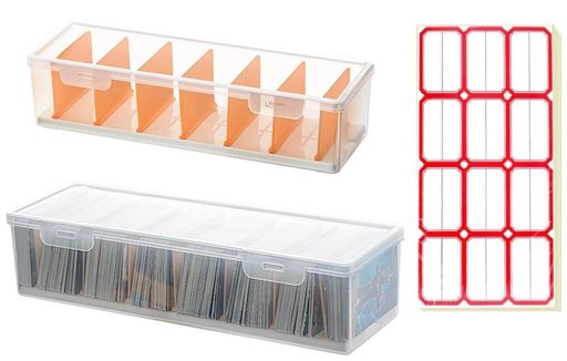 ストレージボックストレーディングカードケース約700枚大容量カード収納調節可能7仕切り板1ベース付耐..