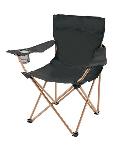 カクセーレジャーチェアポータブルひじ掛け付き使用時幅80cmx奥行47cmx高さ80cmブラックキズつきにくいパウダーコート収納袋付きLeisure&LifeL...