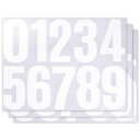 数字シール大きいアルファベットステッカー番号ナンバーシール文字シール防水白黒ブラックホワイト3枚セット(4インチホワイト数字)(3)