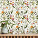 CRE8TIVE壁紙シール花柄剥がせる壁紙リメイクシート白花柄デイジー61x300cm防水耐熱シールタイプカッティングシートリフォームシートウォールステッカー食...