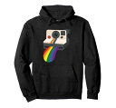 ヴィンテージインスタントカメラレインボー舌LGBTゲイプライドフラッグパーカー