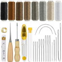 サムコスレザークラフト革工具セット裁縫工具皮革工具針手作り革用レザー紐綿糸手縫い工具DIY縫製キットザーツールセット(29個セット)