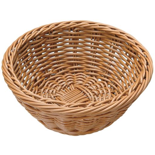 ディスプレイバスケット樹脂かご丸食洗機対応ブラウン15cmタイプ(高さ約6cm)91-078B