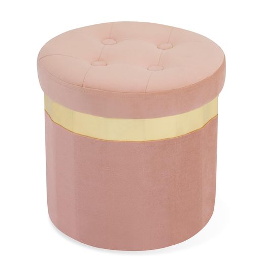xuperbonu(ブラインドボックスの)ベルベット収納スツール折りたたみ式収納ボックスおしゃれ丸フットス..