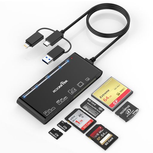 【2025新モデル】メモリカードリーダー7IN3LIGHTNING/USB-C/USB-SD/TF(MICROSD)/MS/XD/CFカードリーダーアダプターメモリーカードリーダーOTG対応高速双方向転送IPHONE