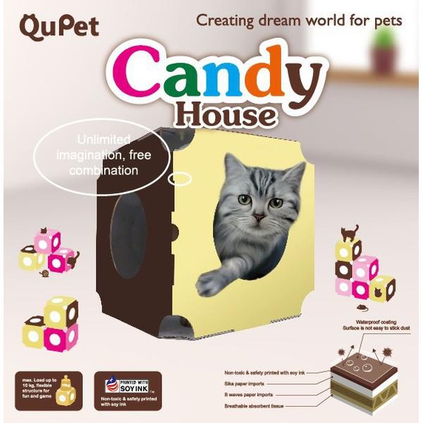 【在庫限定】Candy House (Cherry/berry)猫ハウス キャットタワー 猫用 ダンボール ベッド SOY INK印刷 組み合わせ自由 ペットハウス 1個【12時迄のご注文で当日発送！】