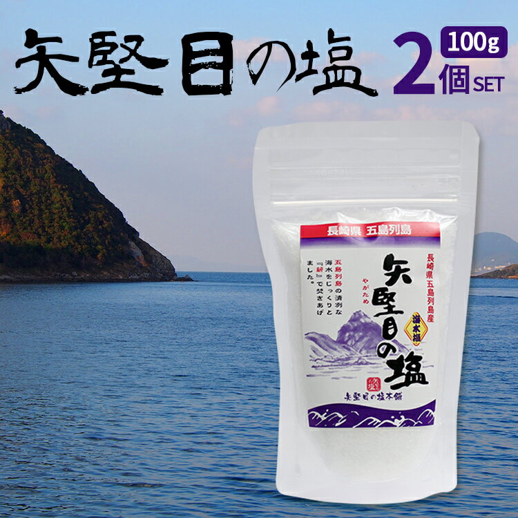 矢堅目の塩 100g 2個セット 食塩【送料無料】 長崎県五島近海の海水100% 調味料 粗塩 海水塩 釜焚き塩 平釜製法 無添加