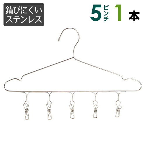 2way ステンレス ピンチ付ハンガー 1本【メール便送料無料】 お洗濯と 収納 どちらにも使えて便 ...