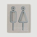 MOHEIM SIGNS RESTROOM 2pcs / グレー ( トイレサイン プラスチック アクリル 新築 新築祝い ウォールステッカー 店舗 オフィス 備品 シンプル おしゃれ 取り付け簡単 サイン プレート ピクトグラム ドア モヘイム