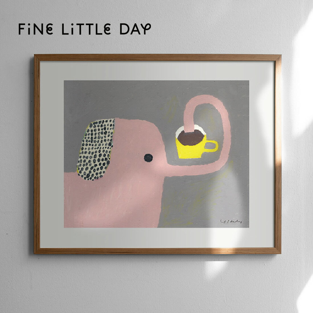Fine Little Day ポスター CEST BON (50×40cm) ファインリトルデイ アートプリント アートポスター 北欧 スウェーデン 北欧インテリア おしゃれ かわいい シンプル 動物 ゾウ エレファント