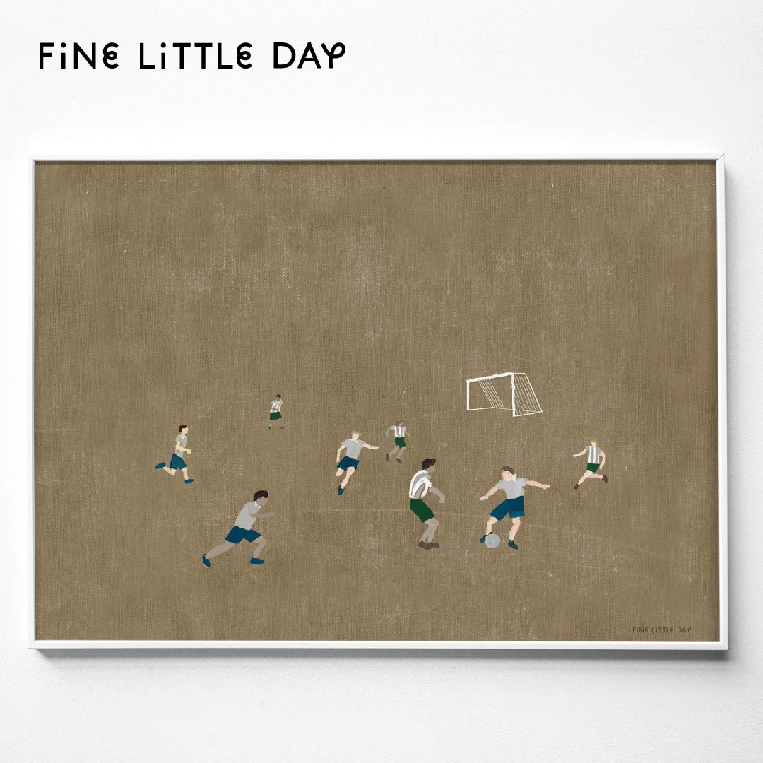 Fine Little Day ポスター SOCCER ( 70×50 cm) ファインリトルデイ アートプリント アートポスター 北欧 スウェーデン 北欧インテリア おしゃれ かわいい シンプル サッカー ナチュラル スポーツ