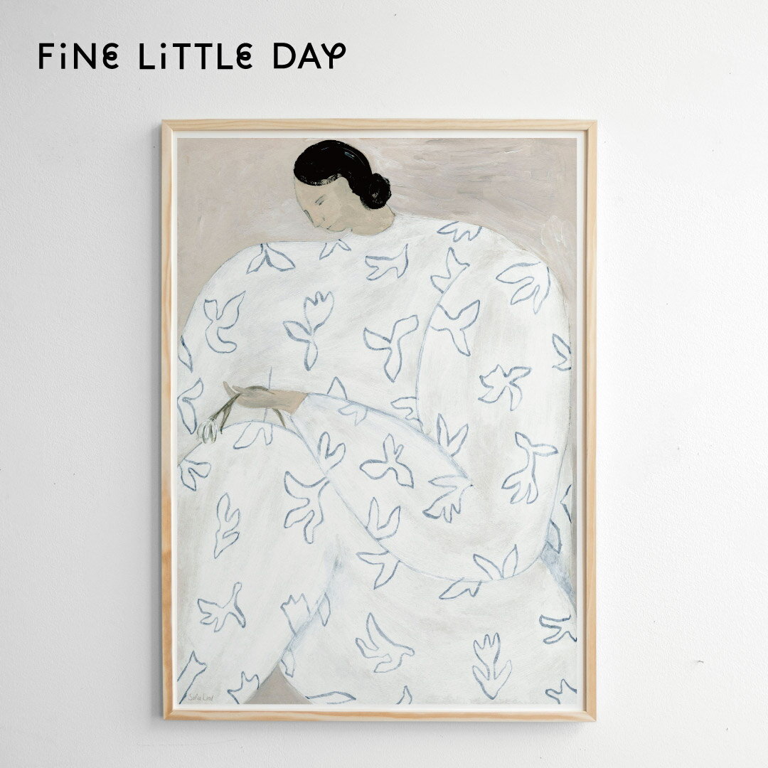 Fine Little Day ポスター SOFIA LIND SPECIAL ARTIST EDITION, WHITE FLOWER (50×70cm) ファインリトルデイ アートプリント アートポスター 北欧 スウェーデン 北欧インテリア おしゃれ かわいい シンプル 女性　ホワイトフラワー　ソフィア・リンド