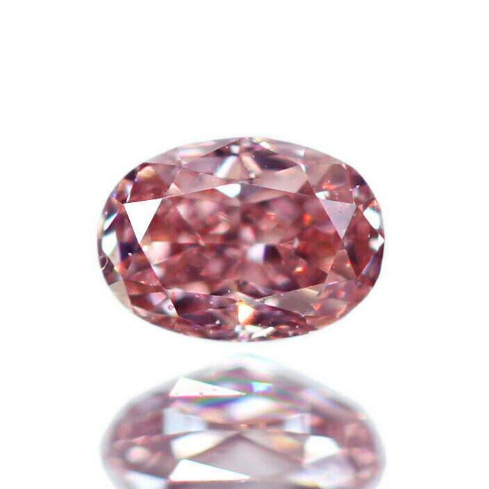 天然ピンクダイヤモンド　0.097ct　FANCY ORANGY PINK　VS-2　ルース　オーバルカット[CGL]