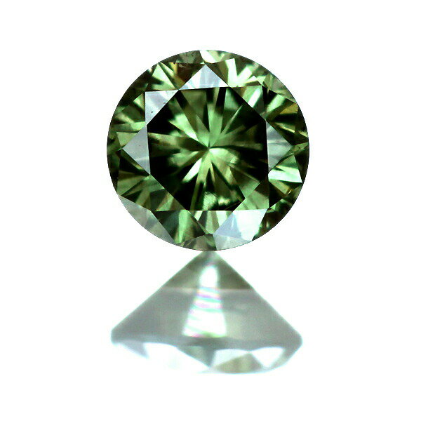 0.125ct FANCY DARK GRAY YELLOWISH GREEN SI2 ダイヤモンド ルース(人為的照射) ※中央宝石研究所ソーティングシート付き