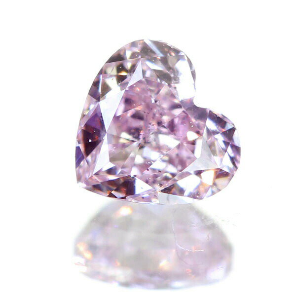 0.134ct FANCY PURPLISH PINK SI2 ハートシェイプ ピンクダイヤモンドルース※中央宝石研究所ソーティングシート付【送料無料】