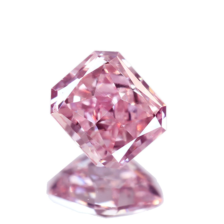 ピンクダイヤモンド 0.19ct Fancy Orangy Pink SI1 ルース ラディアントカット[GIA]