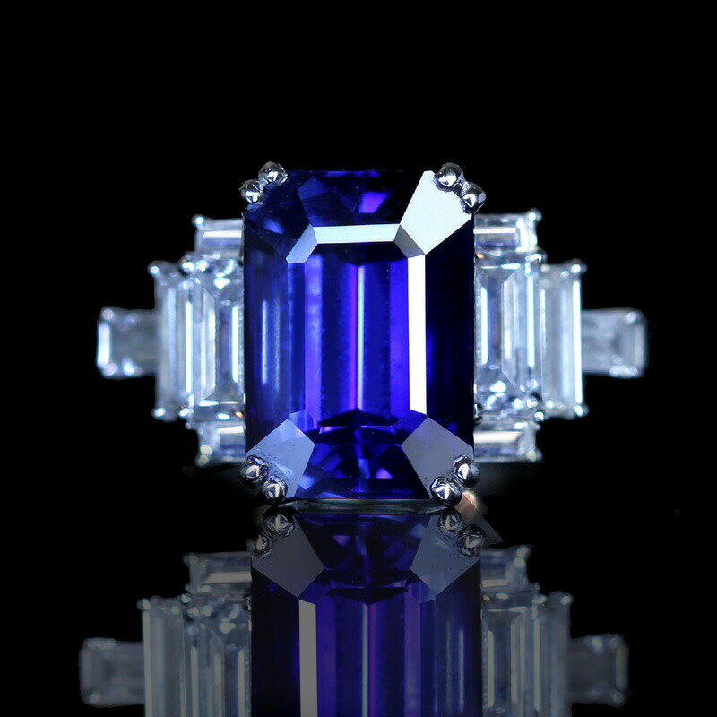 【香港展示会 特別販売会】PT900 スリランカ産ロイヤルブルーサファイア5.19ct　ダイヤモンド Total1.31ct〔GRS〕Royal Blue
