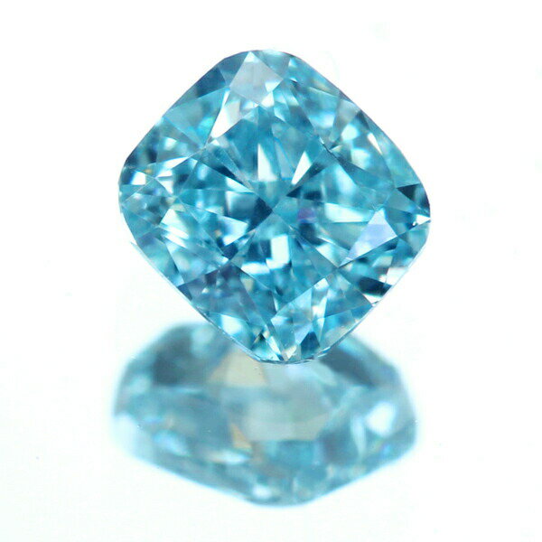 ブルーダイヤモンド ルース 0.108ct FANCY INTENSE GREEN BLUE VS2 〔AGT〕天然ブルーダイヤモンド