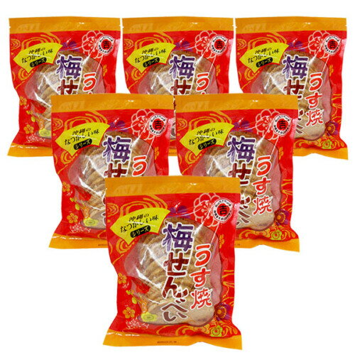 うす焼 梅せんべい（100g×6袋セット）全国送料無料