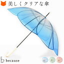 高級 ビニール傘 オシャレ バンブー ハンドル レディース 透明 丈夫 おしゃれ 雨傘 長傘 傘 ビニール 耐風 60cm 大きめ 通勤 通学 ビコーズ because パイピング 傘 花柄 手開き クリア 可愛い 女性 誕生日 プレゼント ピンク 青 緑 ブルー グリーン