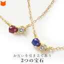 ルビー サファイア ペンダント K10 ネックレス レディース シンプル ダイヤモンド ネックレス 女性 プレゼント 母の日 ギフト 花以外 義母 誕生日